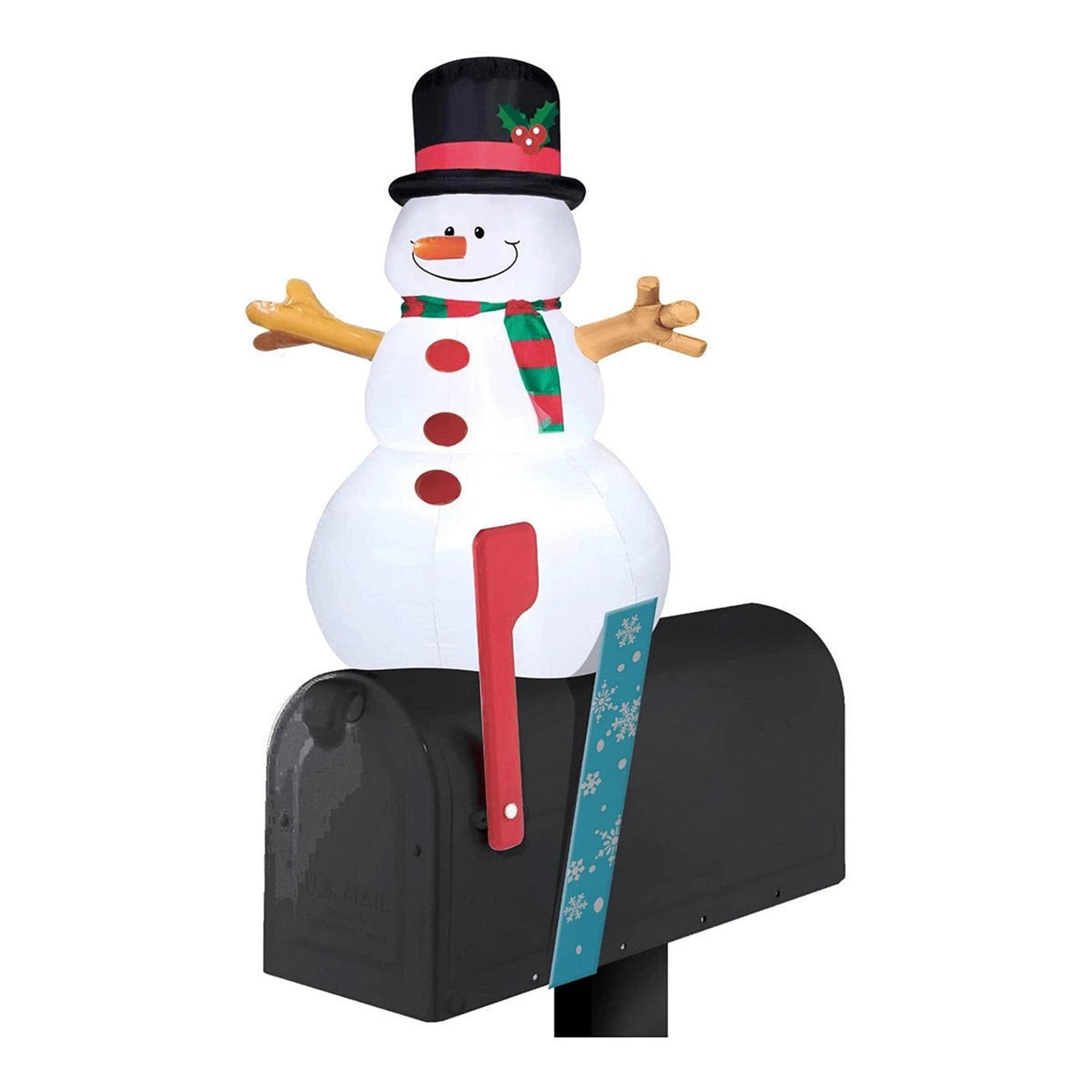 Snowman Inflatable Holiday Mailbox Cover and Topper