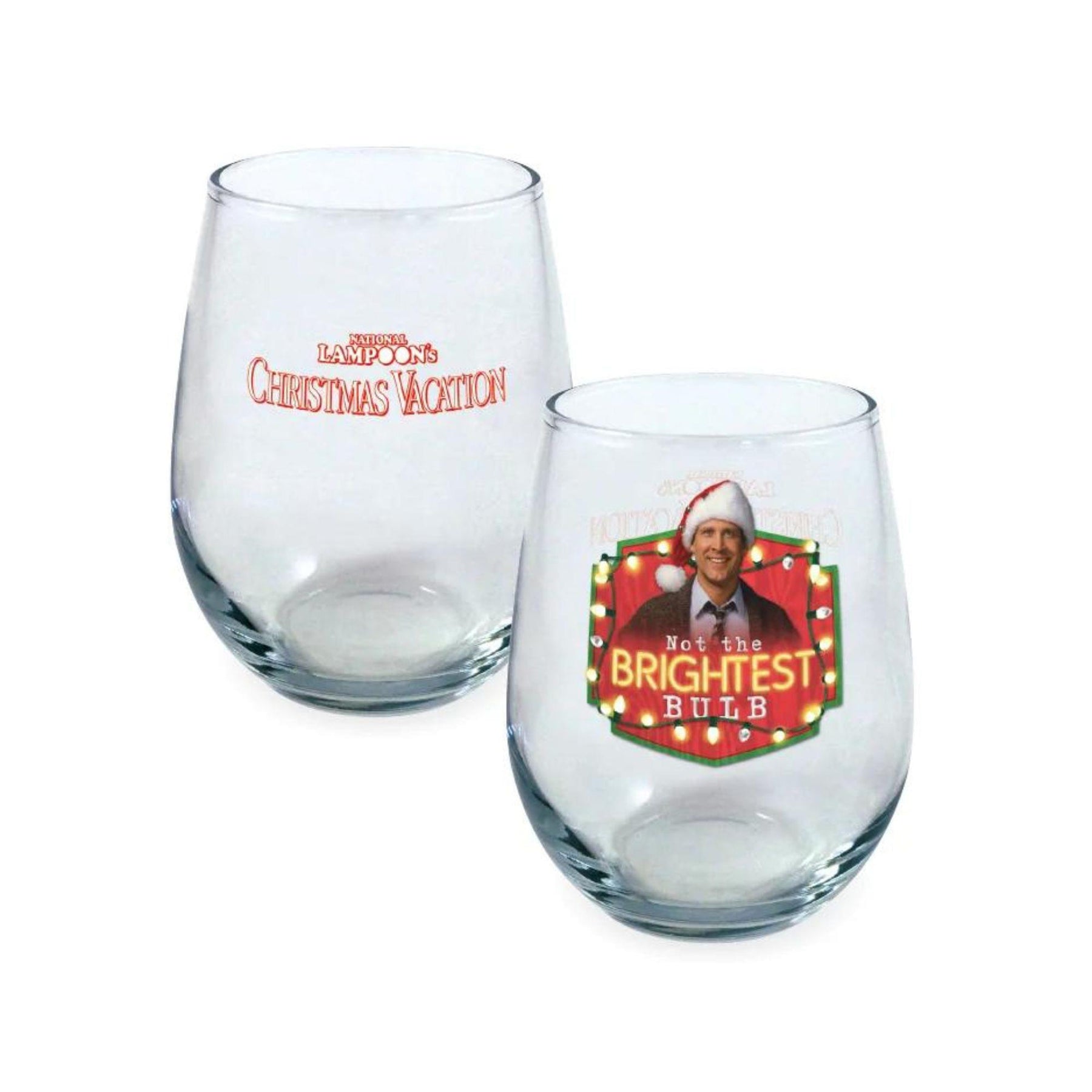 National Lampoon's Christmas Vacation Merry Clarkmas 21oz Stemless Glass 4-Pack