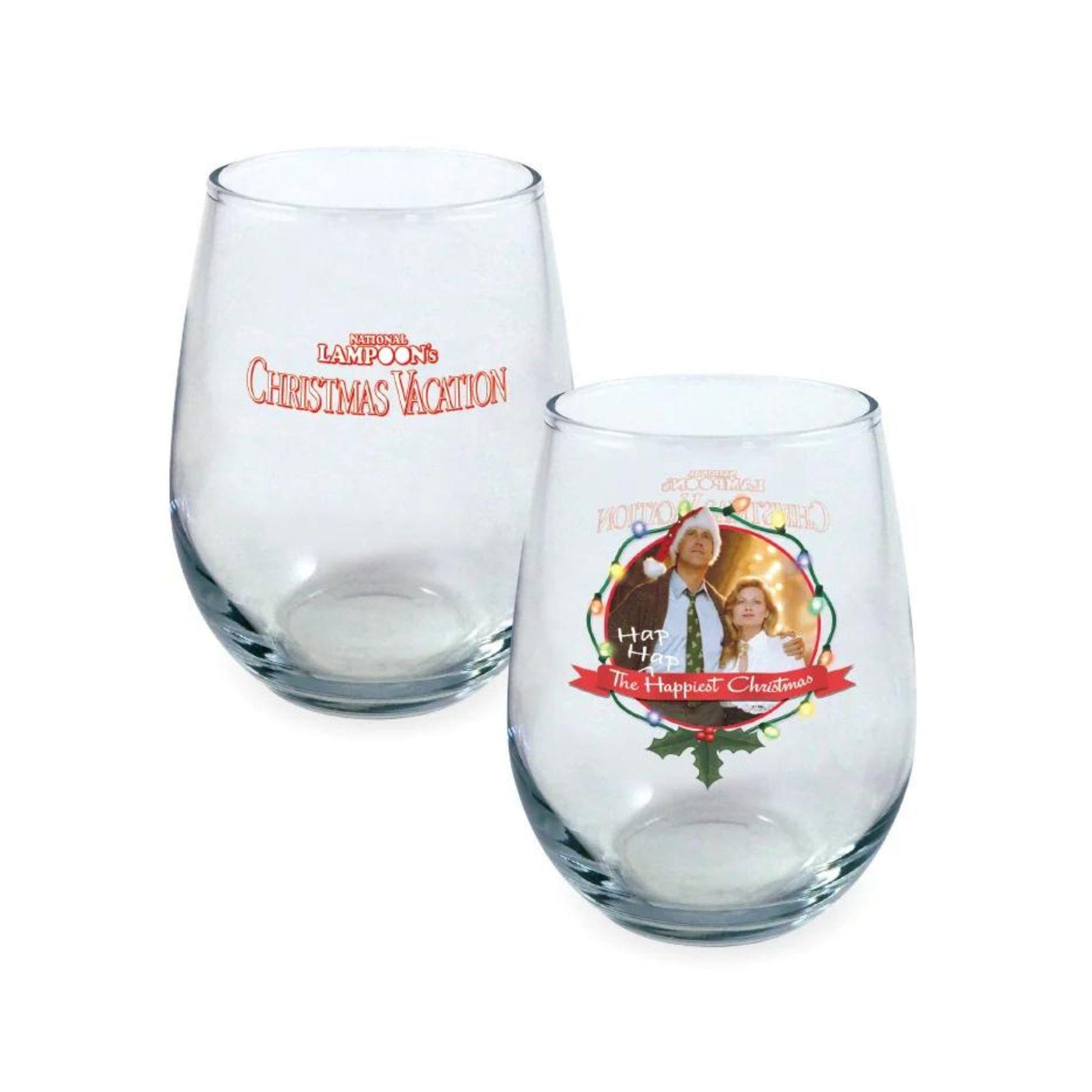 National Lampoon's Christmas Vacation Merry Clarkmas 21oz Stemless Glass 4-Pack