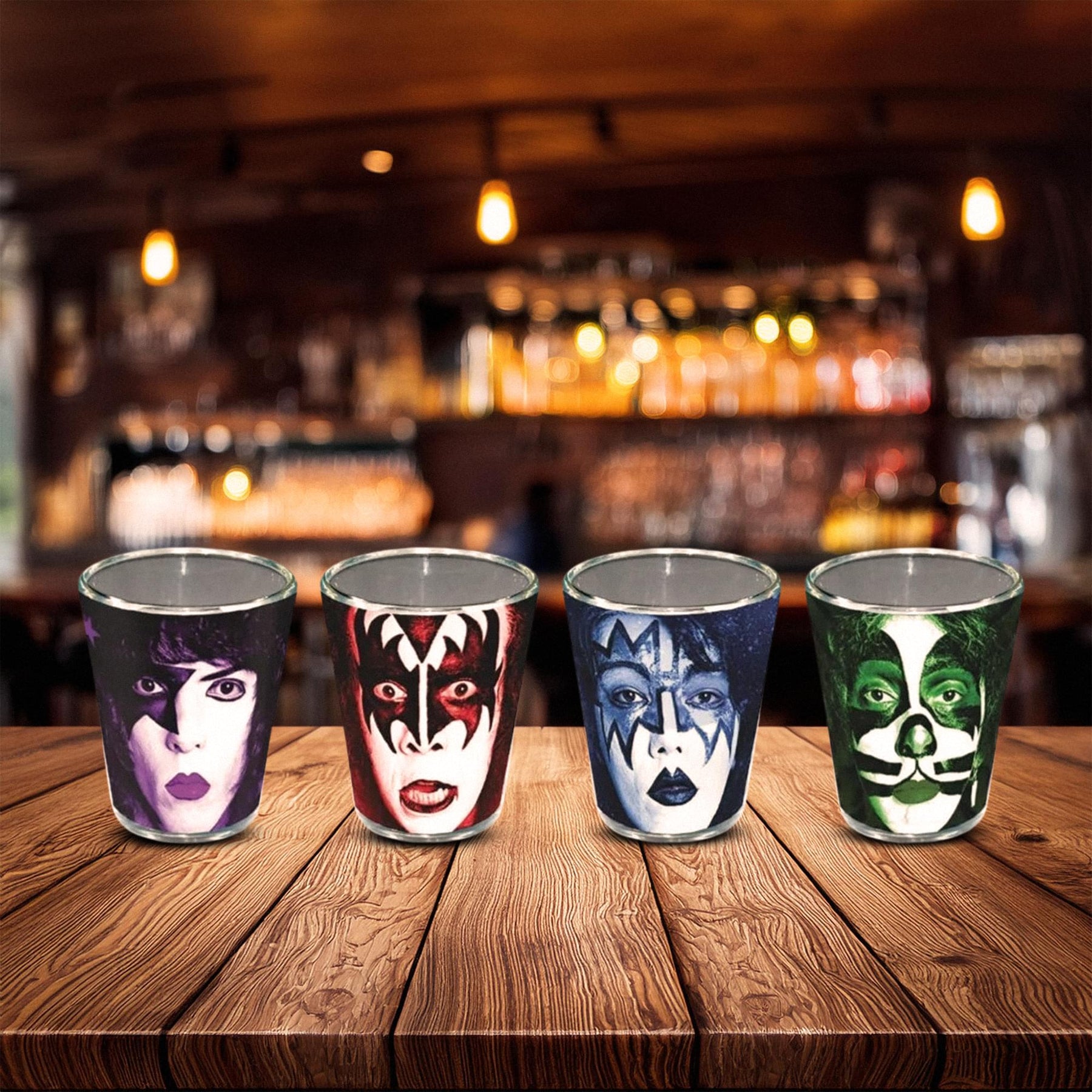 KISS 4-Piece 1.5oz Shot Glass Set