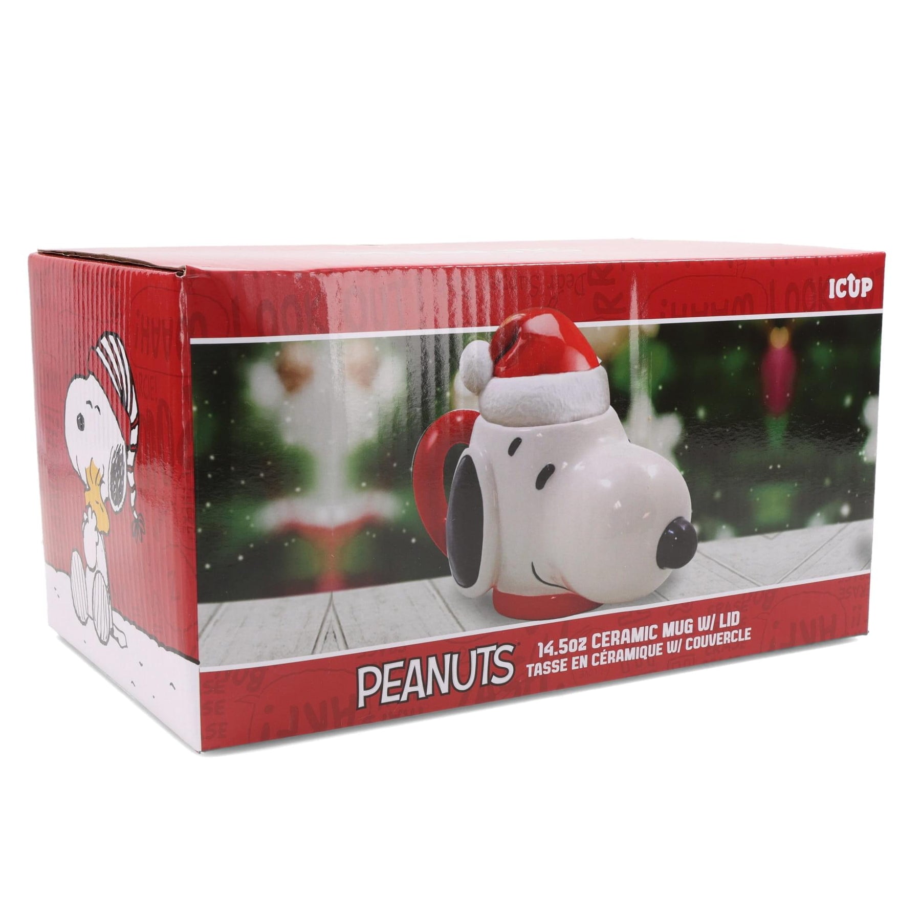 Peanuts Santa Snoopy 14.5oz Molded Mug with Lid