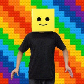 Male Yellow Brickman Costume Box Head