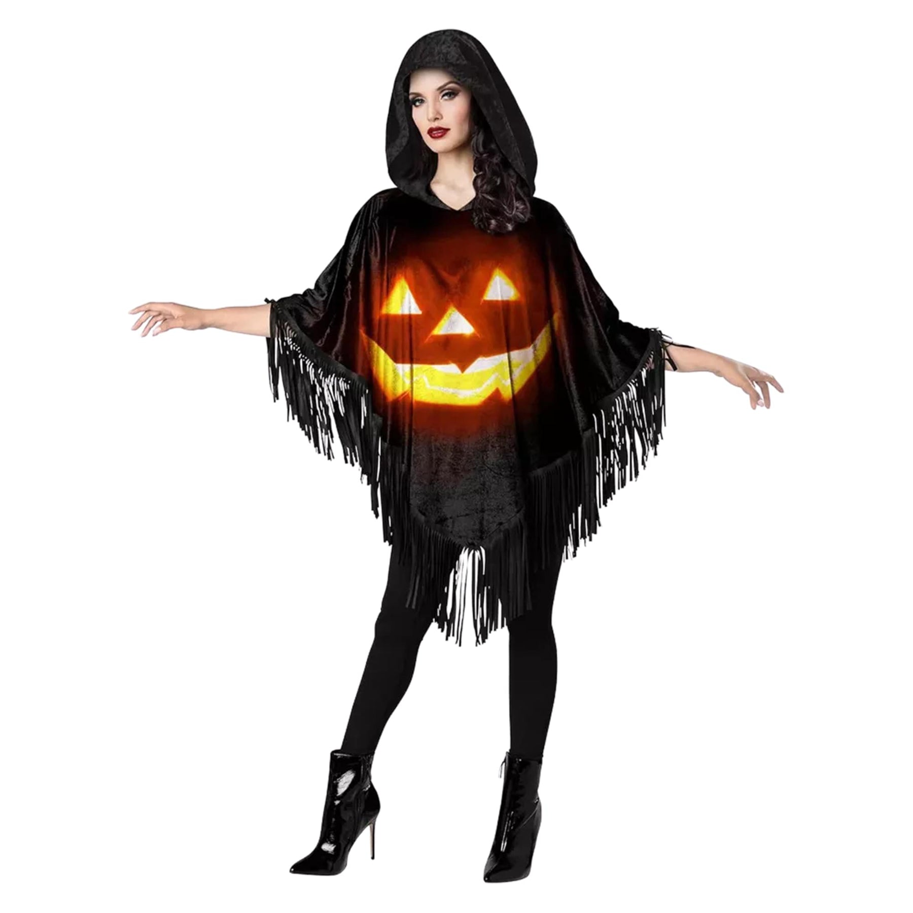 Jack-O-Lantern Adult Poncho Costume