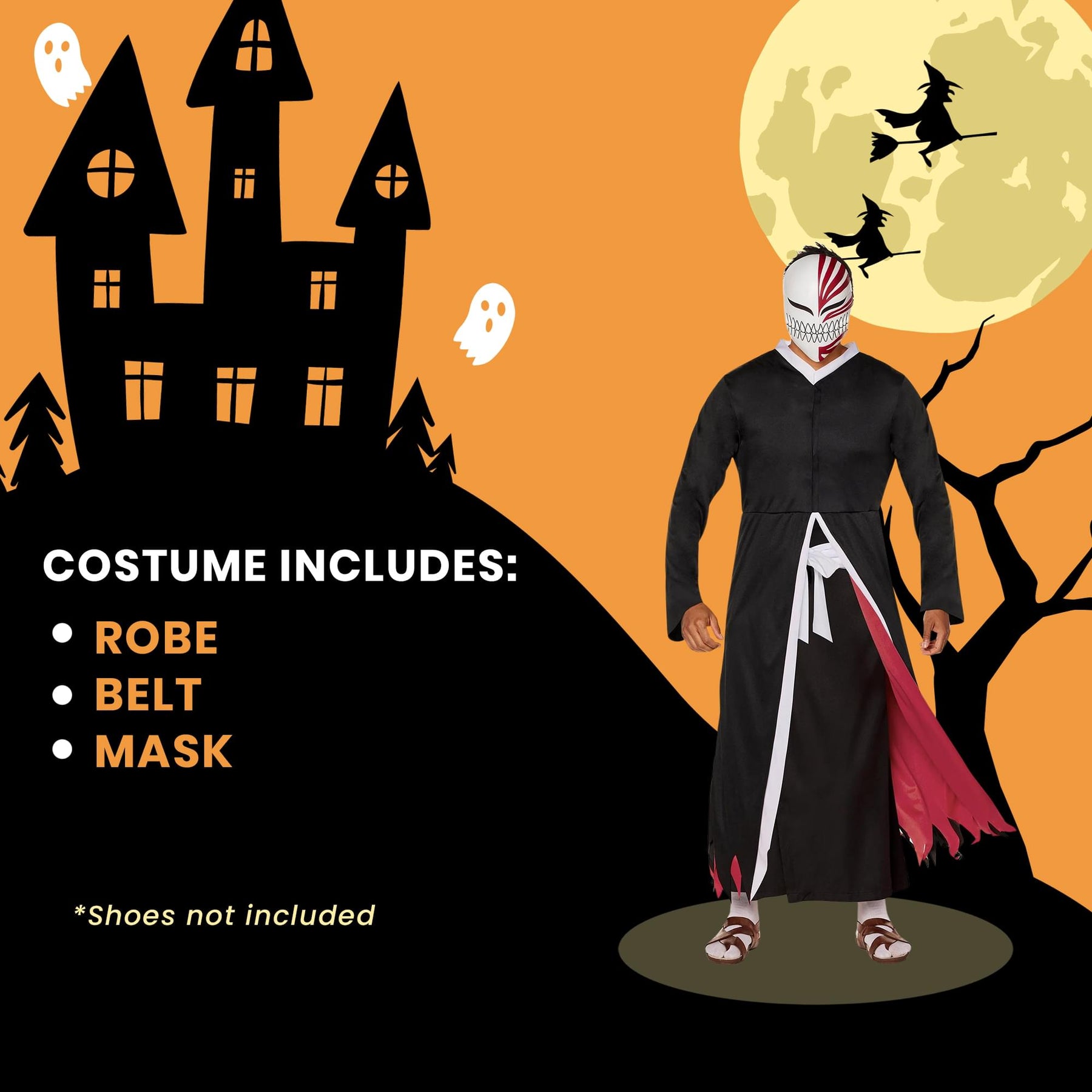 Bleach Ichingo Robe With Mask Adult Costume