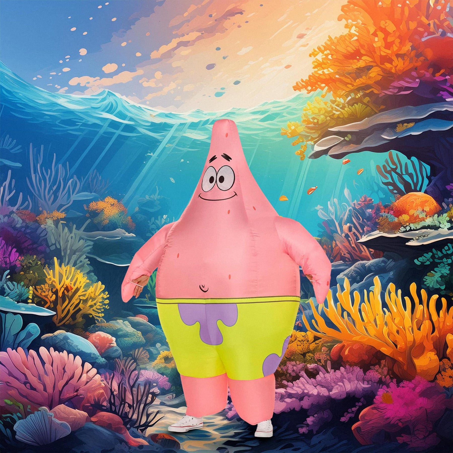 SpongeBob Inflatable Patrick Star Child Costume | One Size Fits Up To 14