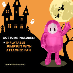 Fall Guys Pink Inflatable Child Costume | One Size Fits Up To 14