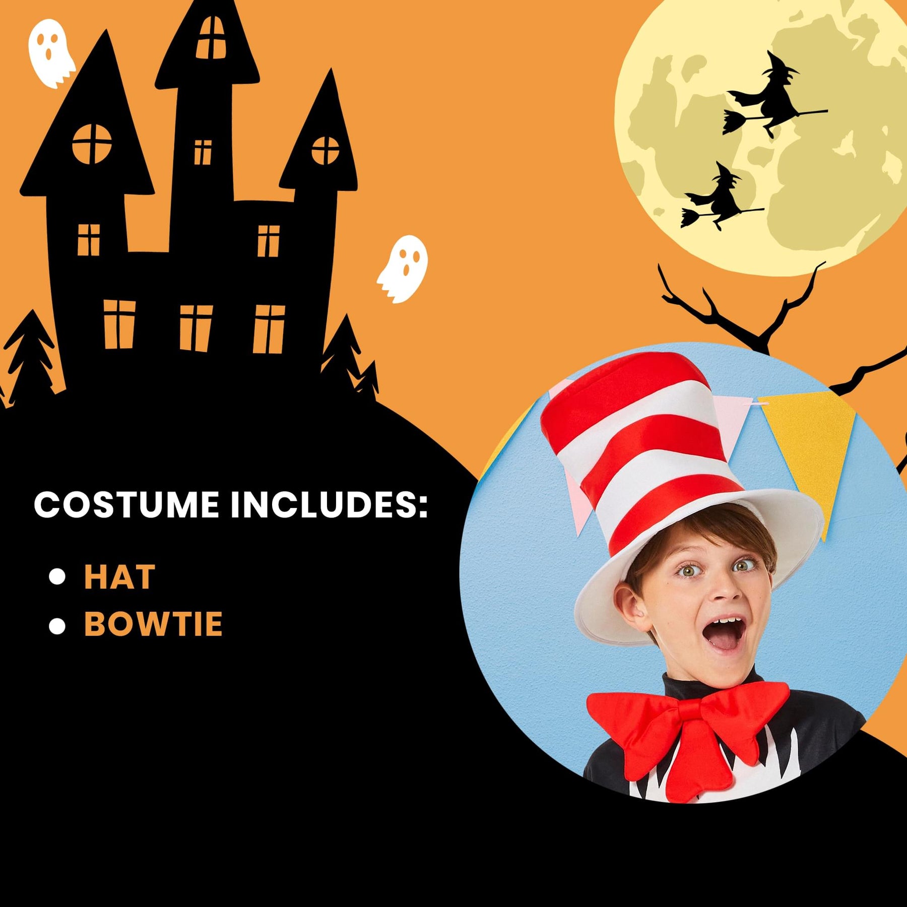 Dr. Seuss Cat In the Hat Tie & Hat Child Costume Kit