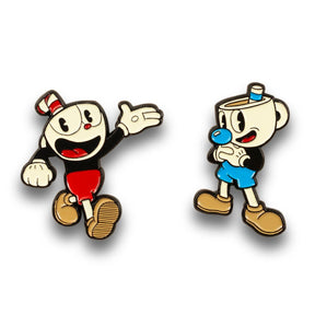 Cuphead & Mugman Pin Set | Official Cuphead Collectible Enamel Pins | Set of 2