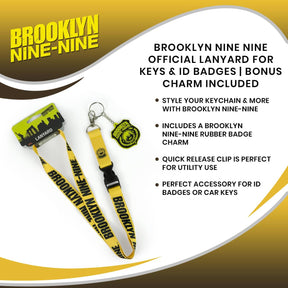 Brooklyn Nine Nine Official Lanyard For Keys & ID Badges | Bonus Charm Included