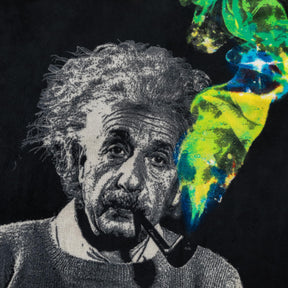 Albert Einstein Smoke Galaxy Lightweight Fleece Throw Blanket | 45 x 60 Inches