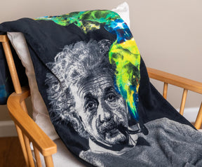 Albert Einstein Smoke Galaxy Lightweight Fleece Throw Blanket | 45 x 60 Inches