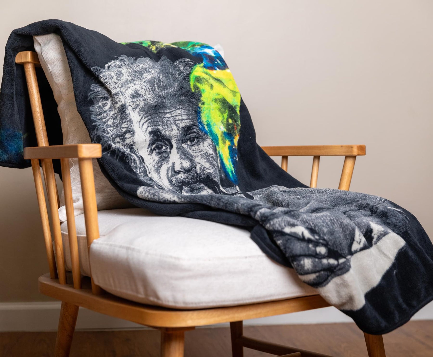 Albert Einstein Smoke Galaxy Lightweight Fleece Throw Blanket | 45 x 60 Inches