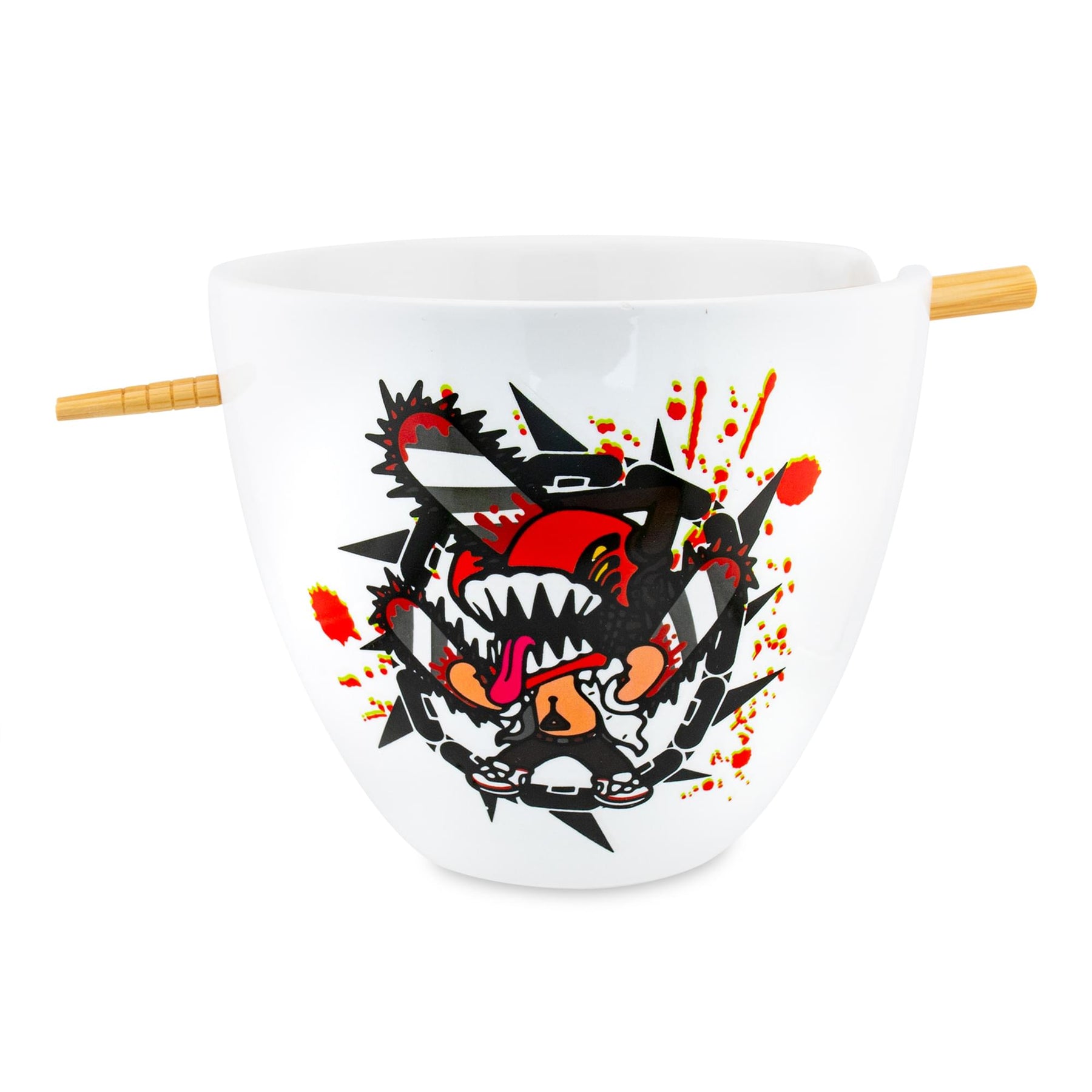 Chainsaw Man 16-Ounce Ceramic Ramen Bowl and Chopstick Set