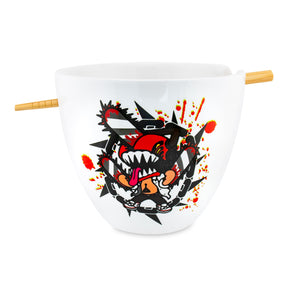 Chainsaw Man 16-Ounce Ceramic Ramen Bowl and Chopstick Set