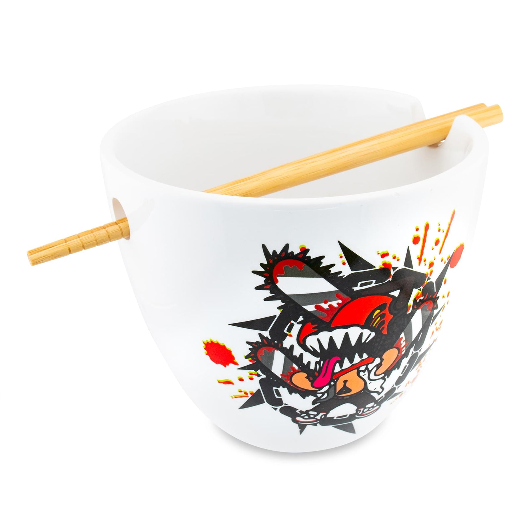 Chainsaw Man 16-Ounce Ceramic Ramen Bowl and Chopstick Set