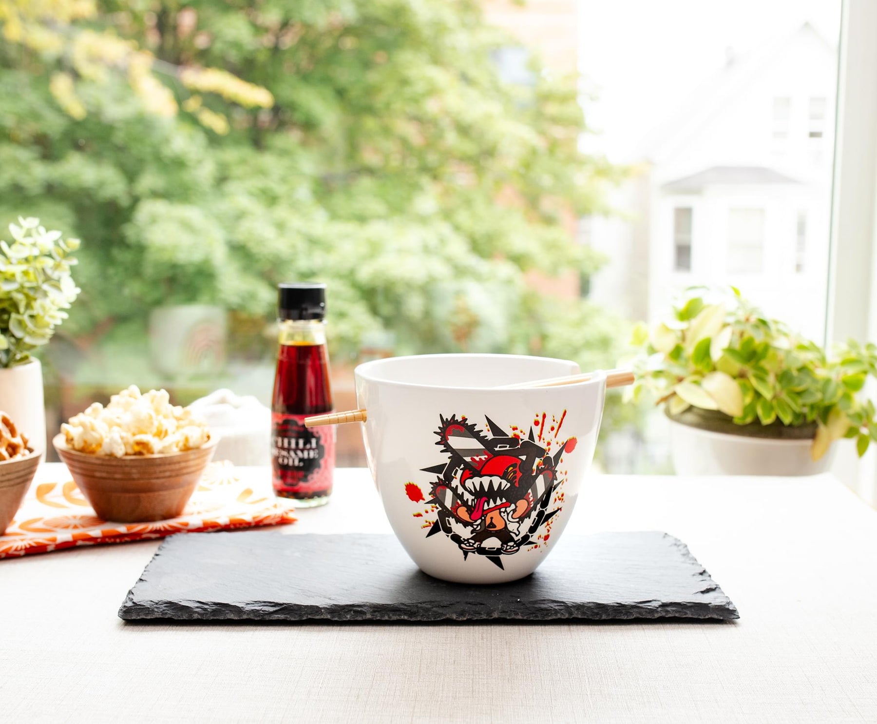 Chainsaw Man 16-Ounce Ceramic Ramen Bowl and Chopstick Set