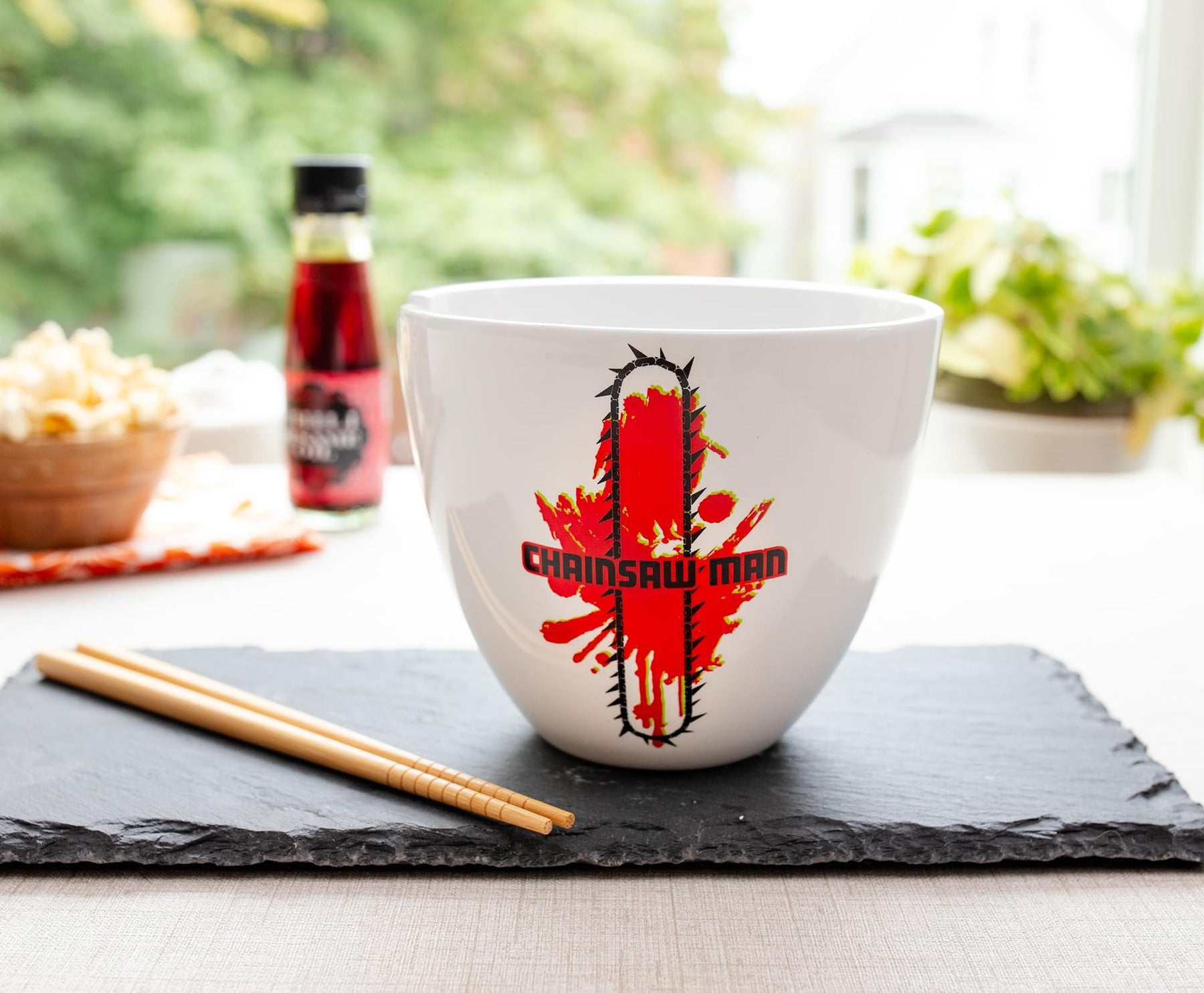 Chainsaw Man 16-Ounce Ceramic Ramen Bowl and Chopstick Set