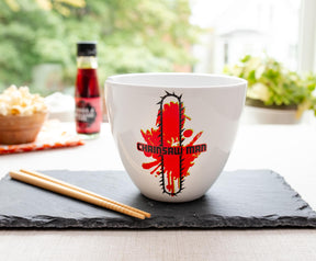 Chainsaw Man 16-Ounce Ceramic Ramen Bowl and Chopstick Set