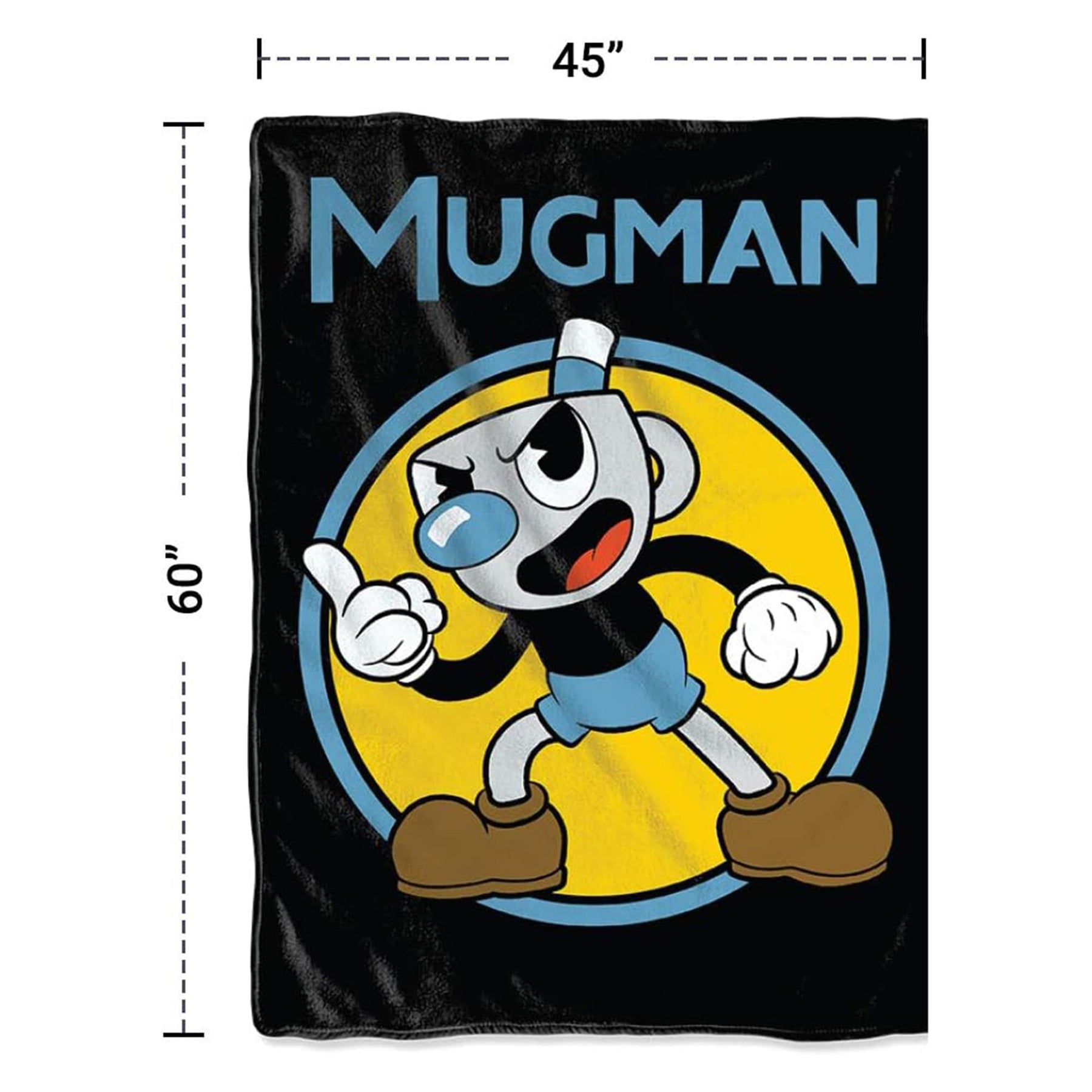 Cuphead Retro Mugman 45 x 60 Inch Fleece Throw Blanket