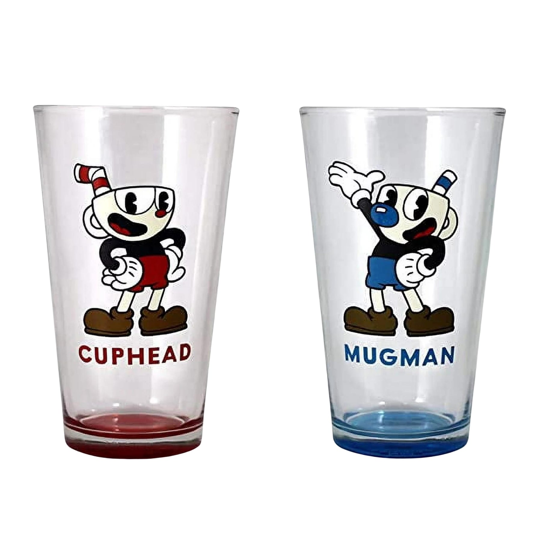 Cuphead and Mugman 16oz Pint Glass Set of 2