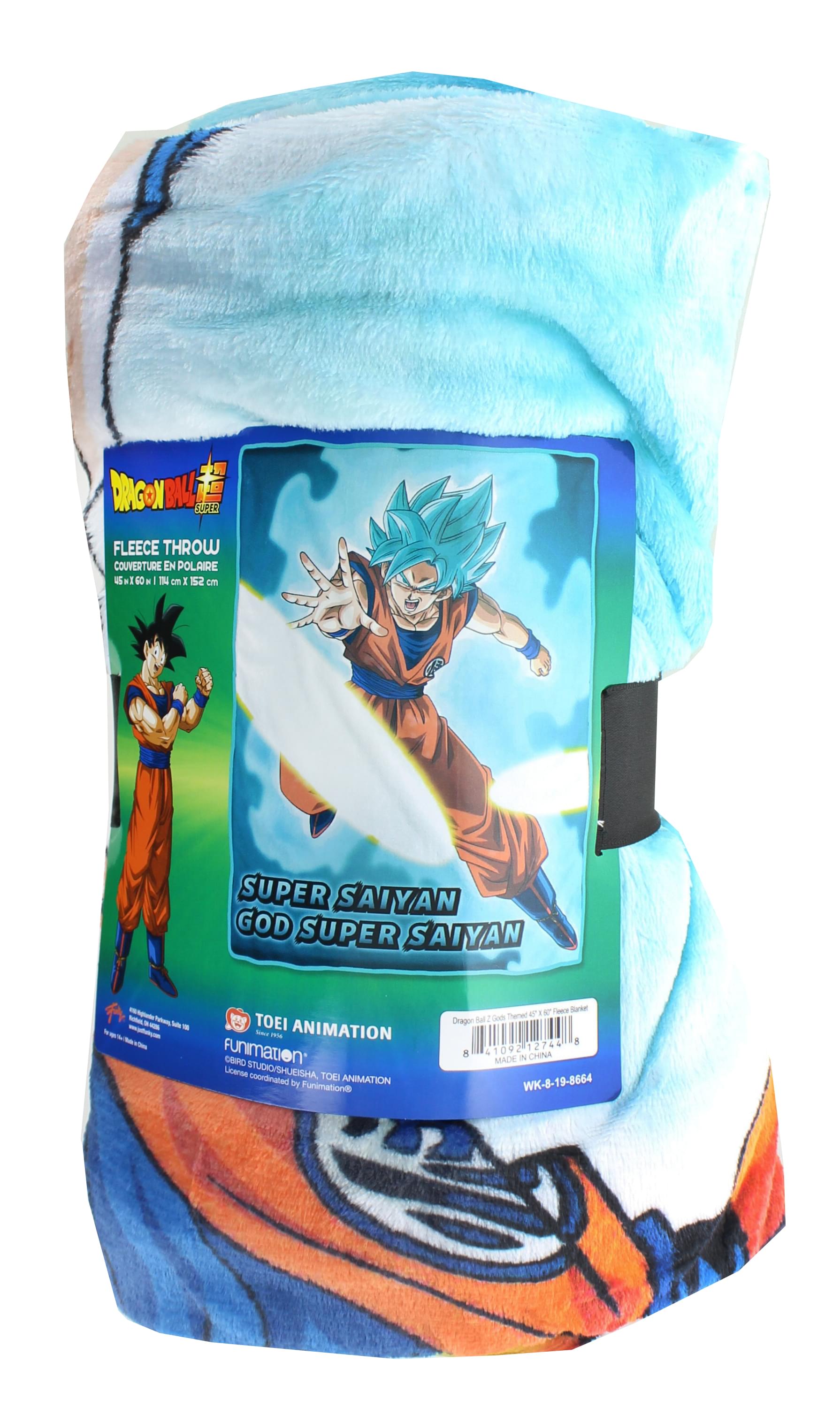 Dragon Ball Super Goku Super Saiyan Blue Fleece Throw Blanket | 60 x 45 Inches