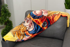 Dragon Ball Z Goku Super Saiyan 3 Japanese Fleece Throw Blanket | 60 x 45 Inches