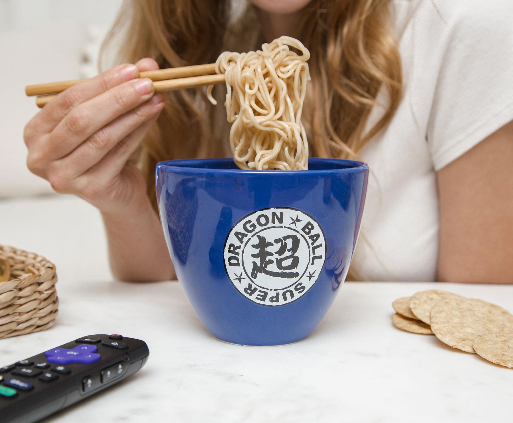 Dragon Ball Super Japanese Dinnerware Set | 16-Ounce Ramen Bowl with Chopsticks