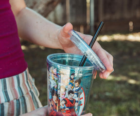 Dragon Ball Super Characters 16-Ounce Carnival Cup With Lid and Straw