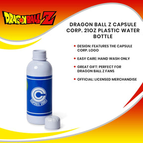 Dragon Ball Z Capsule Corp. 17oz Plastic Water Bottle