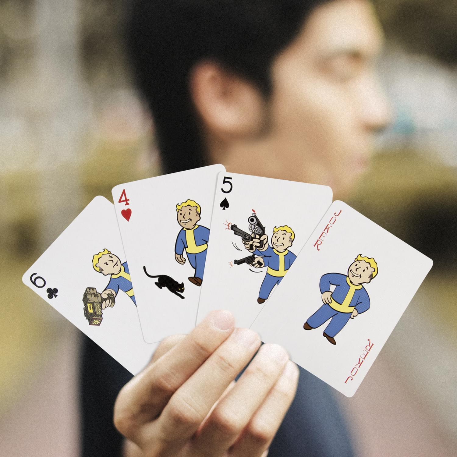 Fallout Vault Boy Playing Cards