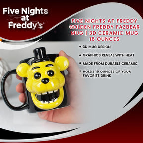 Five Nights At Freddy Golden Freddy Fazbear Mug| 3D Ceramic Mug | 16 Ounces