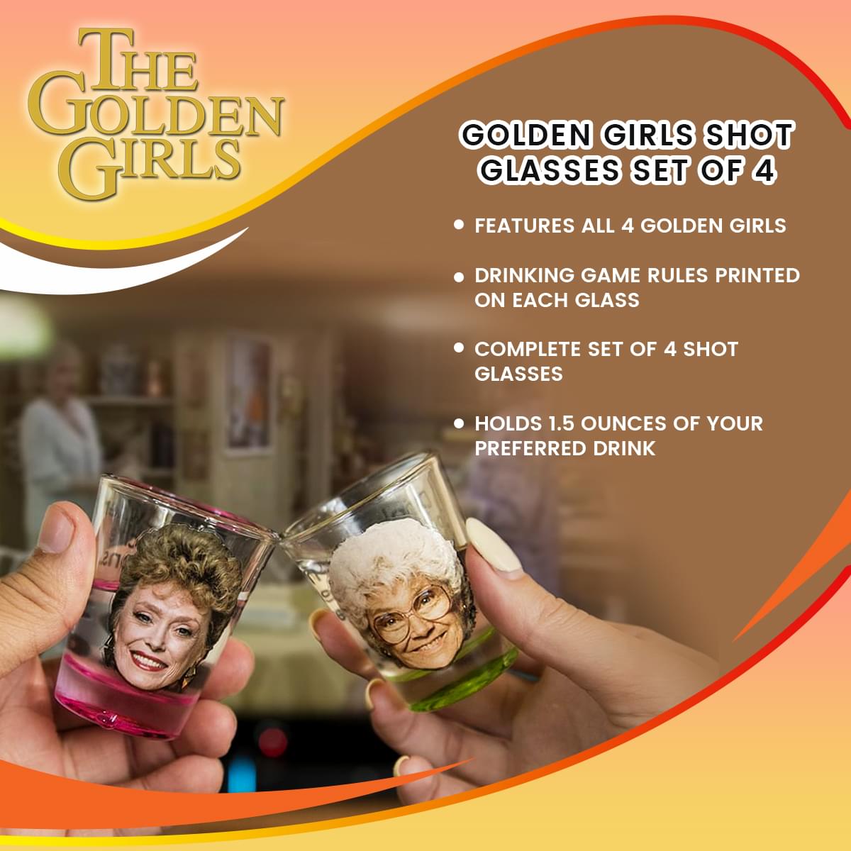 Golden Girls Shot Glasses Set of 4