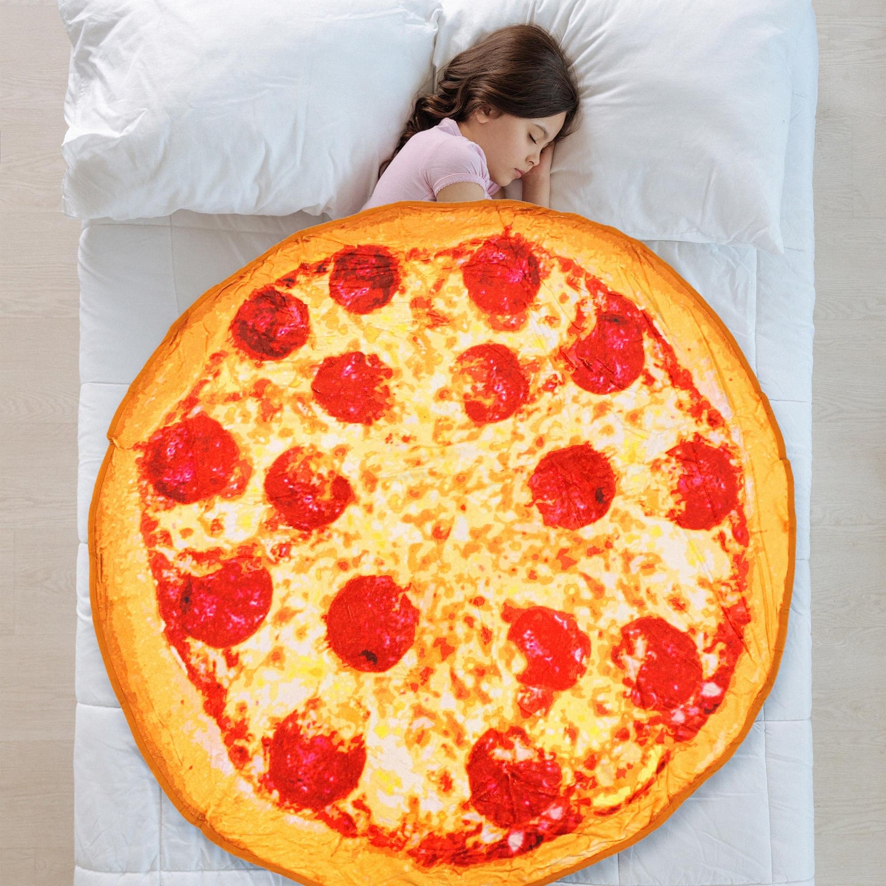 Pepperoni Pizza Round Throw Blanket