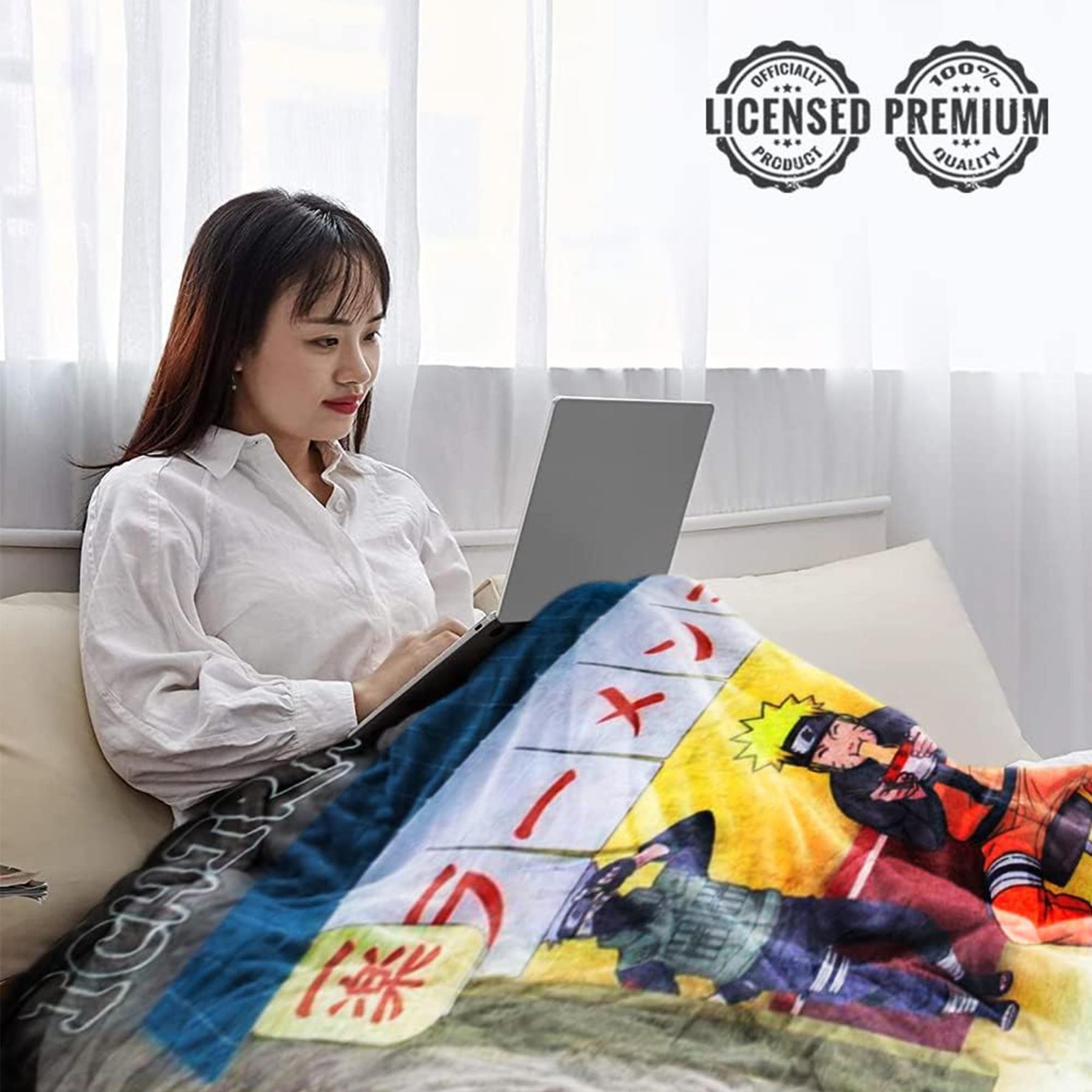 Naruto Eating Ramen 45 x 60 Inch Fleece Throw Blanket