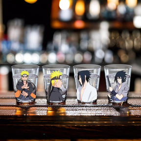 Naruto and Sasuke 2oz Mini Glass Set of 4