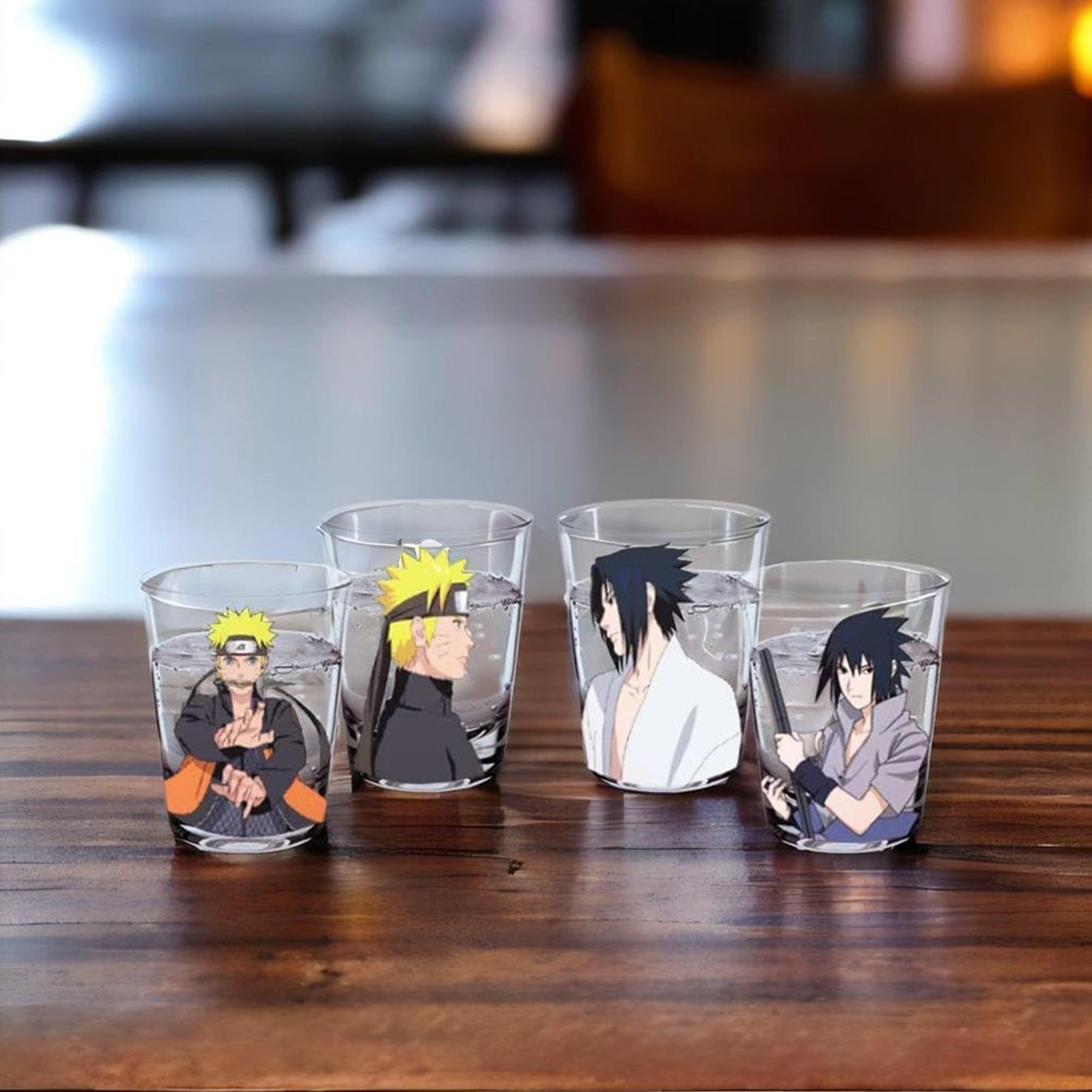 Naruto and Sasuke 2oz Mini Glass Set of 4