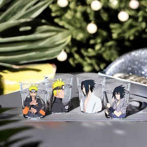 Naruto and Sasuke 2oz Mini Glass Set of 4