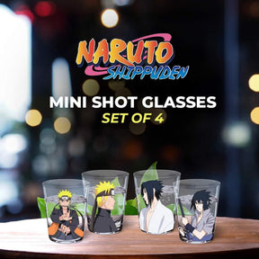 Naruto and Sasuke 2oz Mini Glass Set of 4