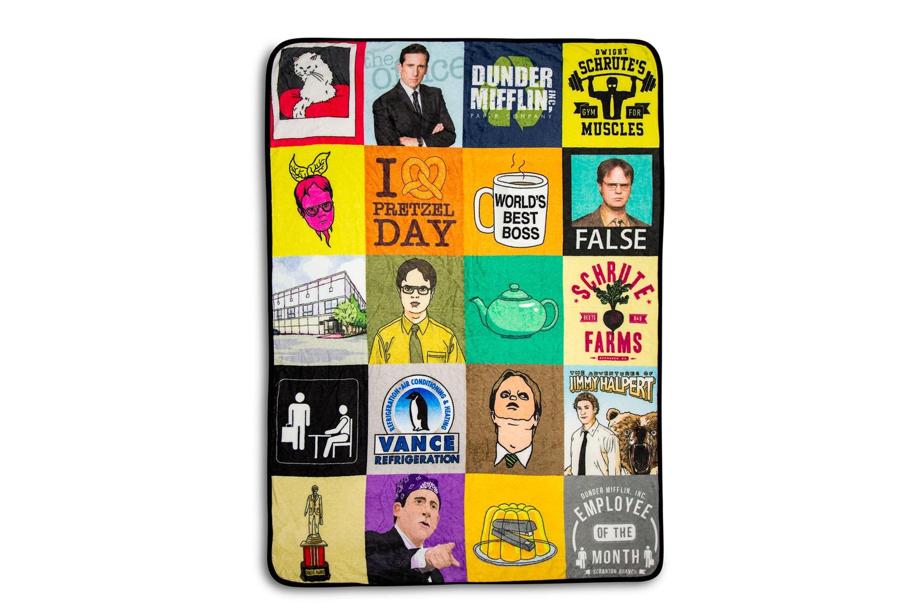 The Office Sticker Bomb Quilt Fleece Throw Blanket | 45 x 60 Inches