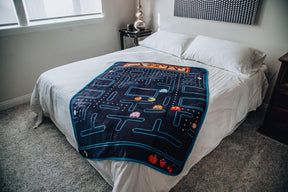 Pac-Man Maze Fleece Throw Blanket | Cozy Lightweight Blanket | 45 x 60 Inches