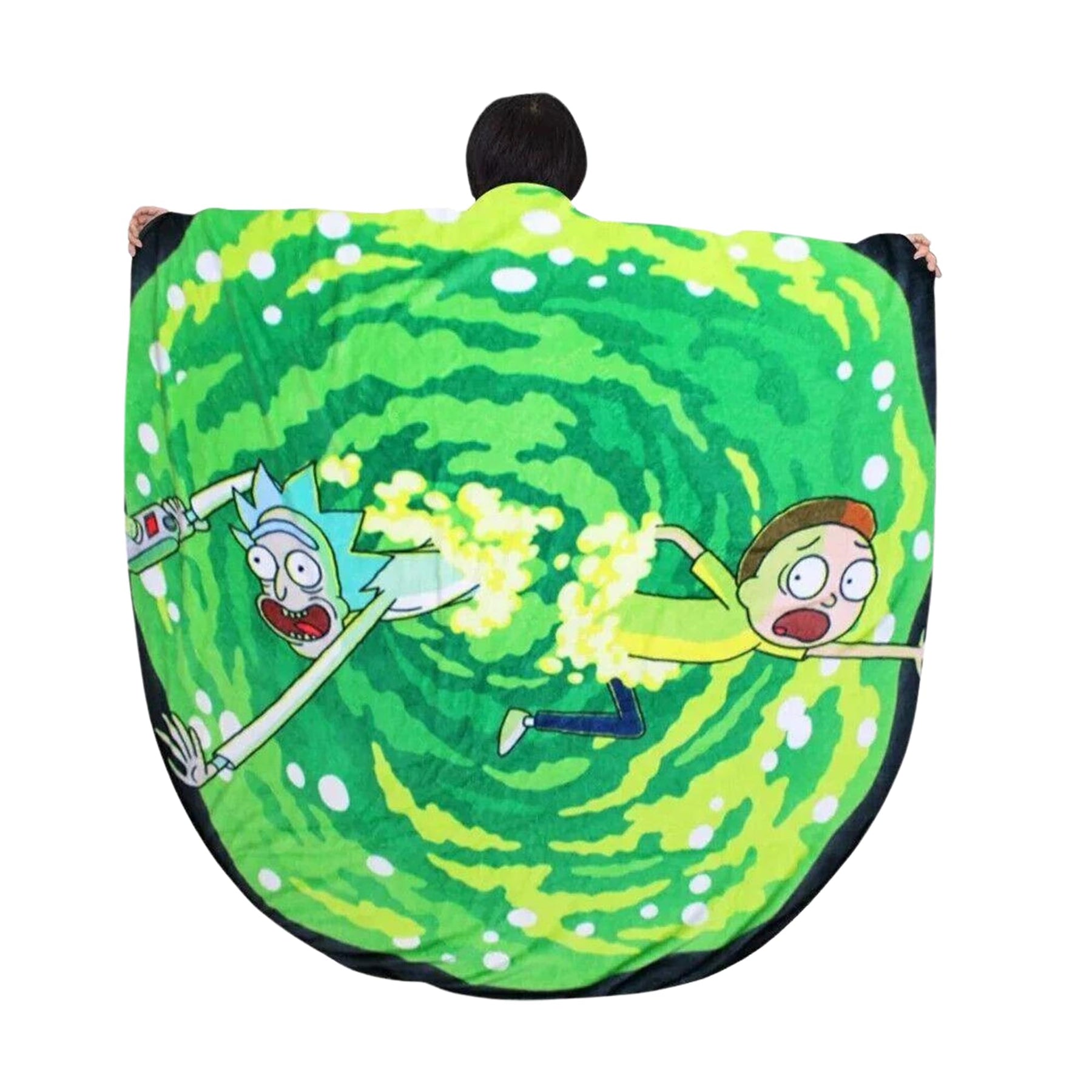 Rick and Morty Round Portal 48 Inch Fleece Throw Blanket