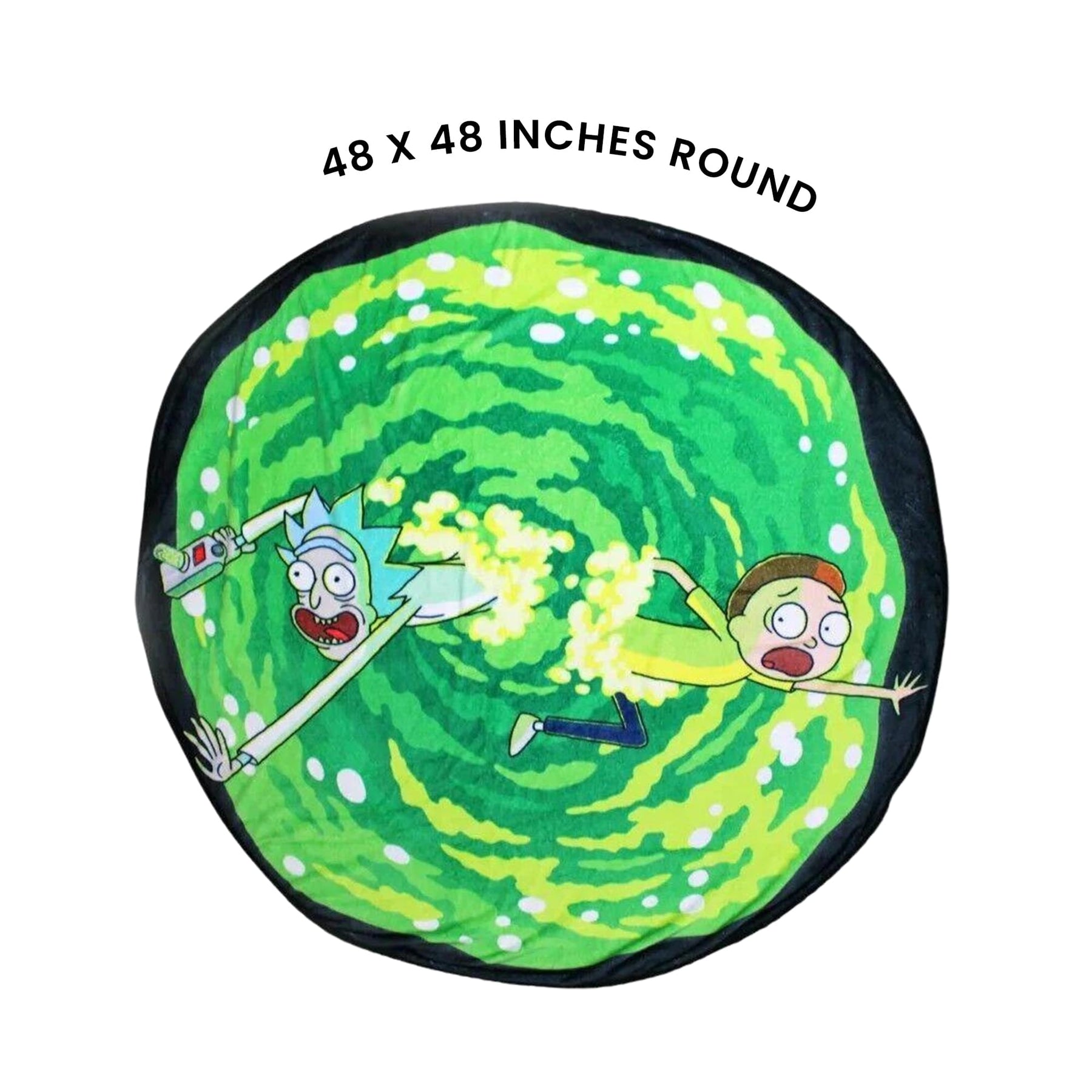 Rick and Morty Round Portal 48 Inch Fleece Throw Blanket