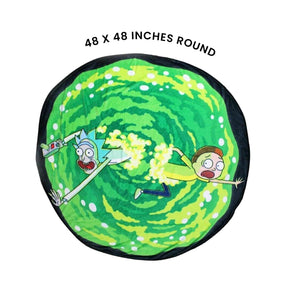 Rick and Morty Round Portal 48 Inch Fleece Throw Blanket