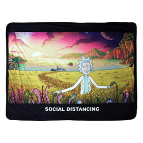 Rick and Morty Social Distancing 45 x 60 Inch Fleece Throw Blanket