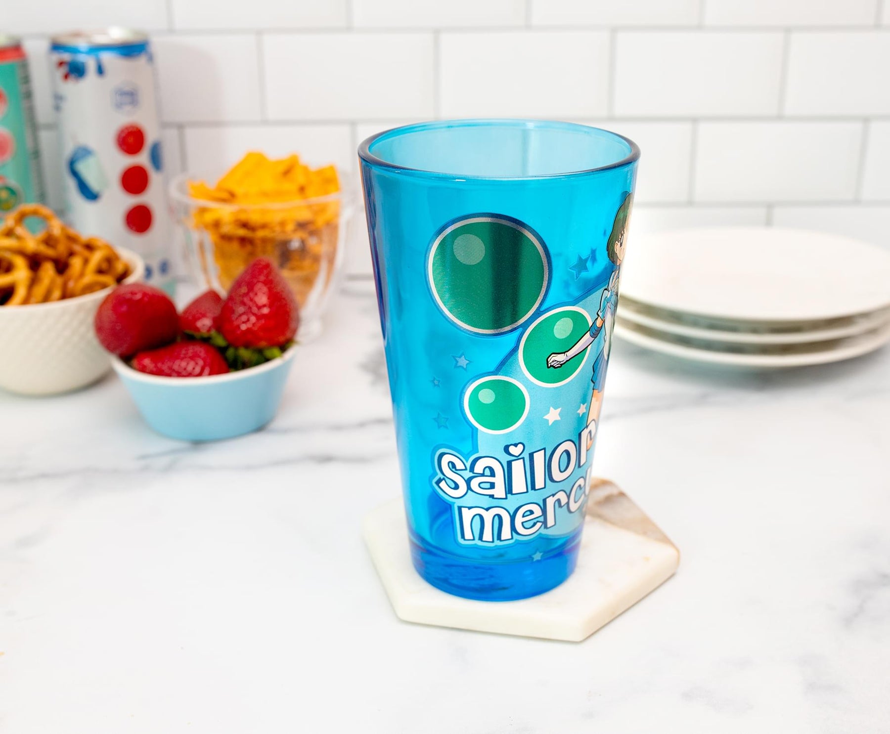 Sailor Moon Sailor Mercury 16oz Blue Pint Glass