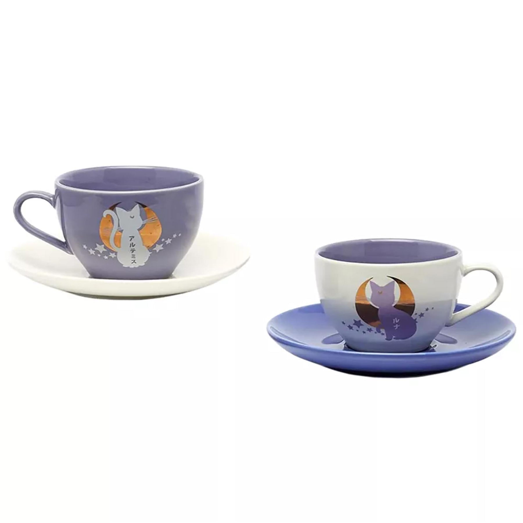 Sailor Moon Luna and Artemis 4 Piece Tea Cup Set