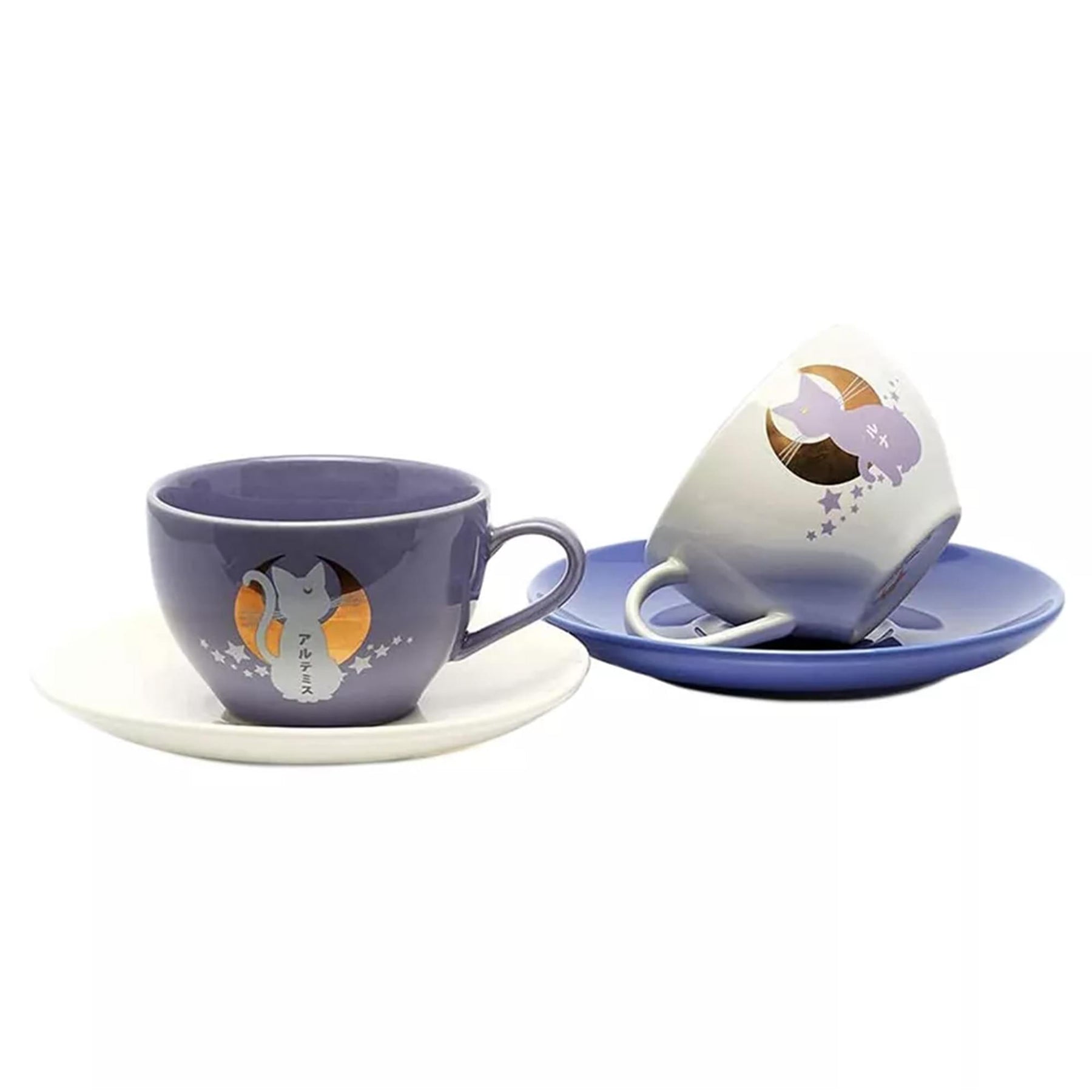 Sailor Moon Luna and Artemis 4 Piece Tea Cup Set