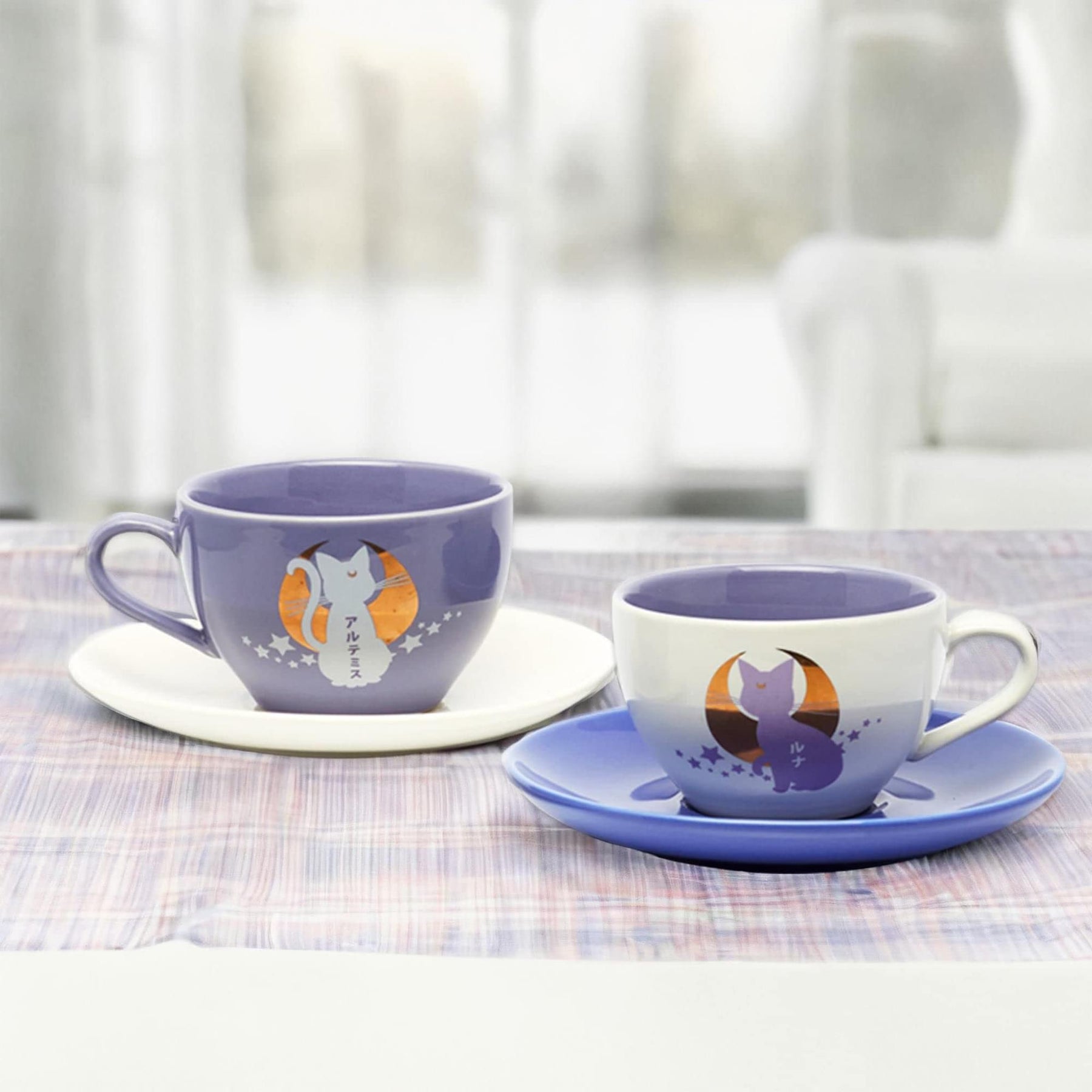 Sailor Moon Luna and Artemis 4 Piece Tea Cup Set