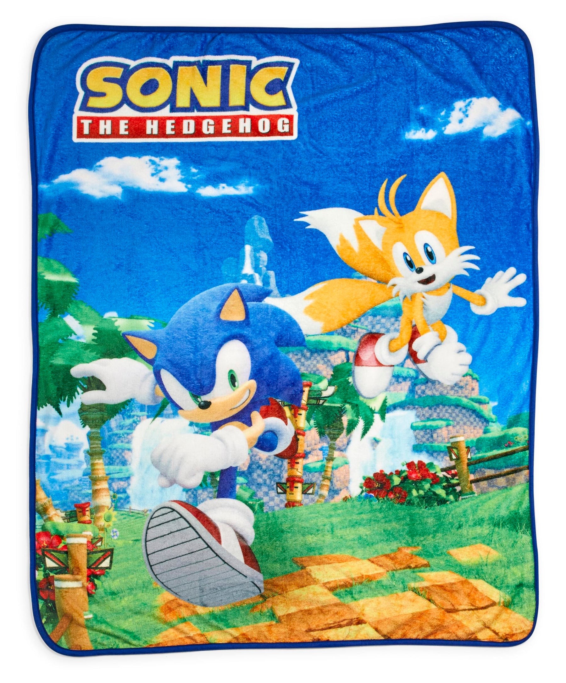 Sonic The Hedgehog Sonic & Tails Large Fleece Throw Blanket | 60 x 45 Inches