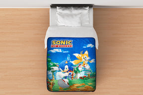 Sonic The Hedgehog Sonic & Tails Large Fleece Throw Blanket | 60 x 45 Inches